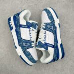Louis Vuitton LV Trainer Monogram Denim White Blue - Image 2